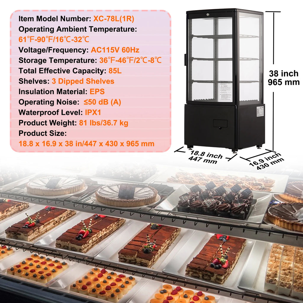 Refrigerated Pastry Display Case Countertop
