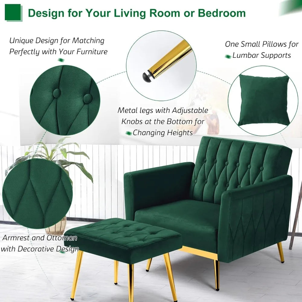 Upholstered Reclining Chair Adjustable Armrests