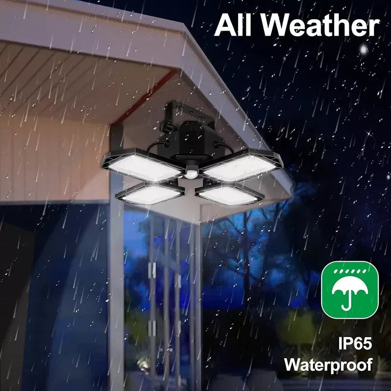 Outdoor Indoor Solar Pendant Light Motion Sensor Folding LED Lamp 3 Modes Floodlight for Industrial Lighting Workshop Warehouse