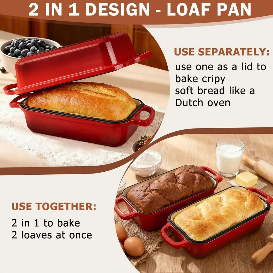 9 x 5 " Enameled Cast Iron Loaf Pan W/ Lid