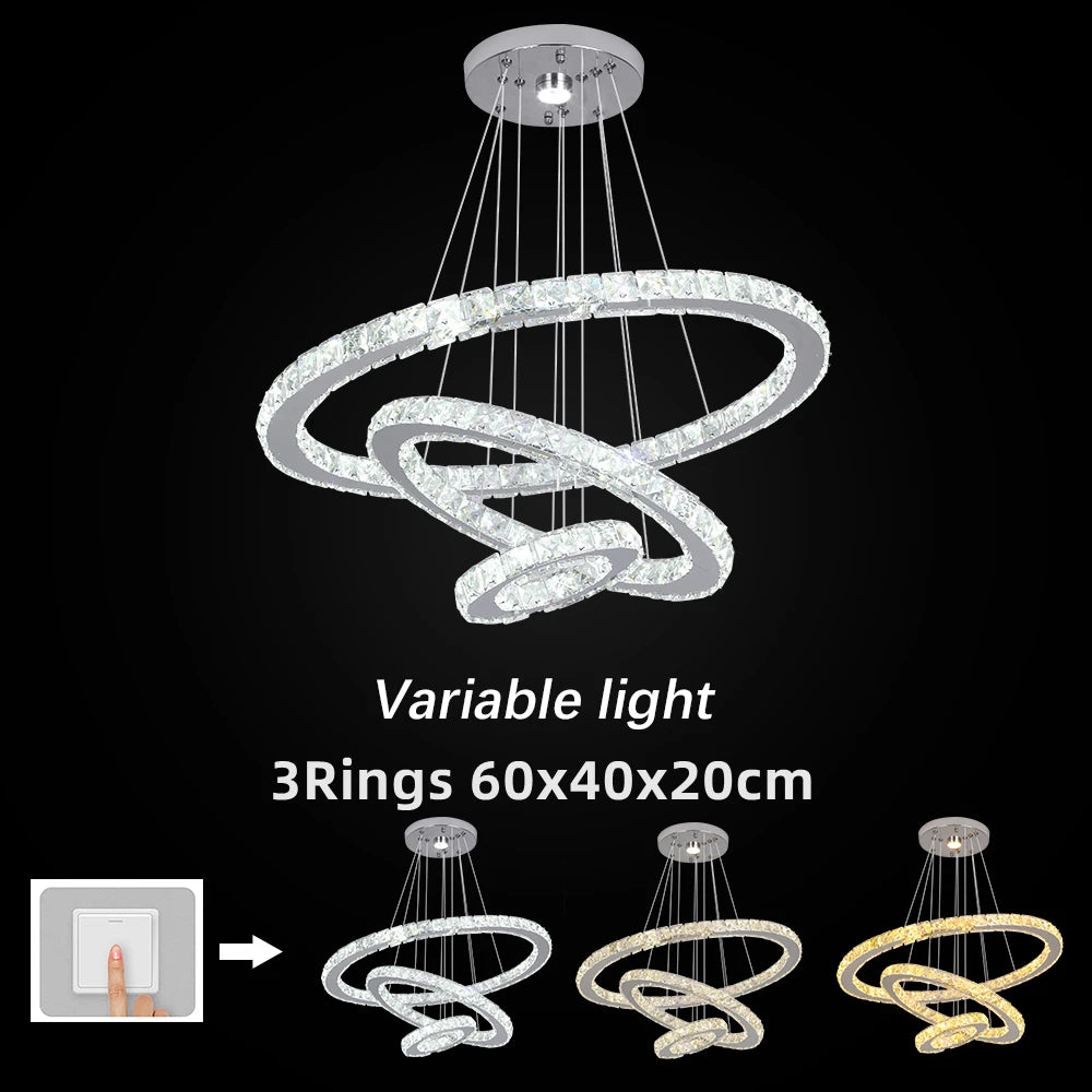 Modern Gold & Crystal Chandelier