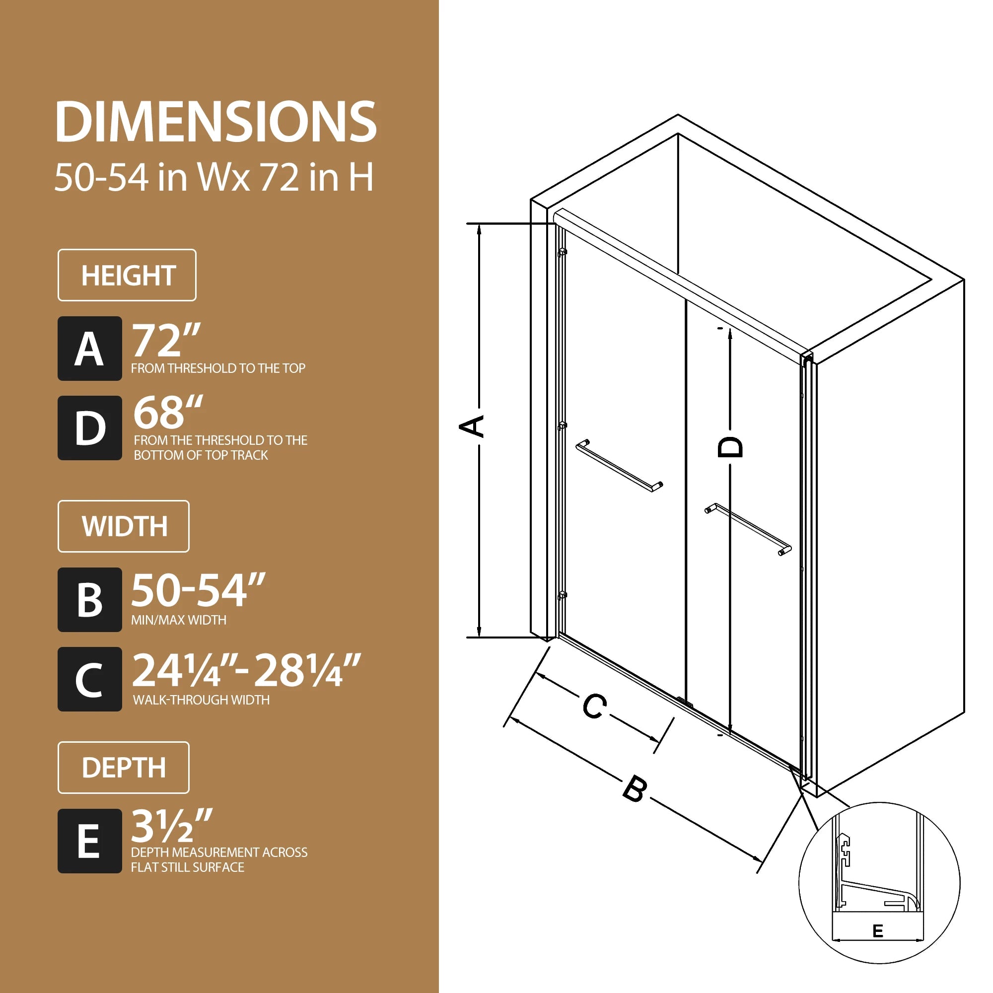 48" W x 72" H Chrome Aluminum Frame