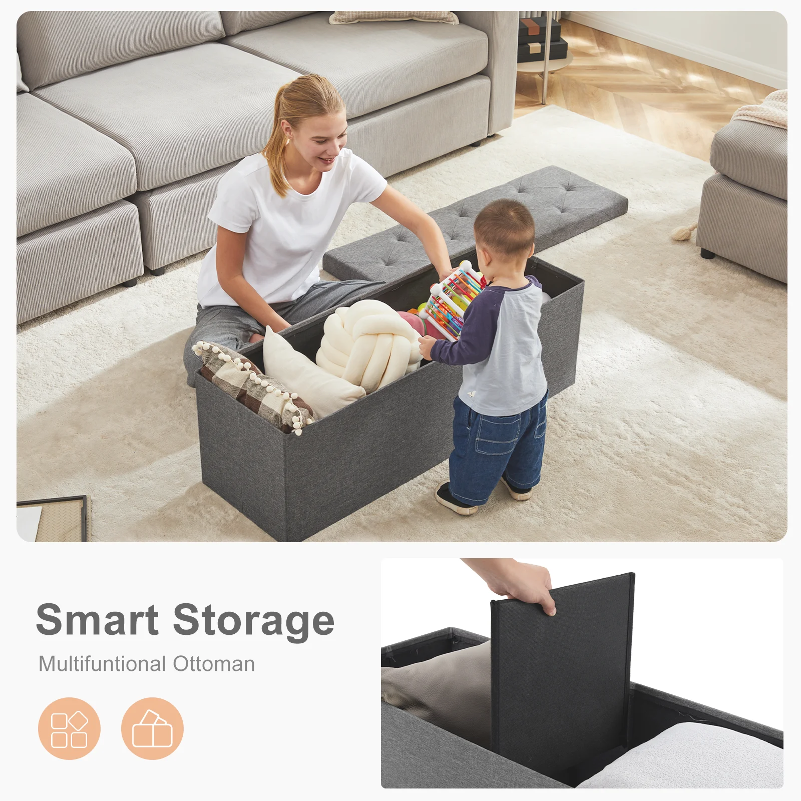 Hidden Storage Footstool or Toy Box