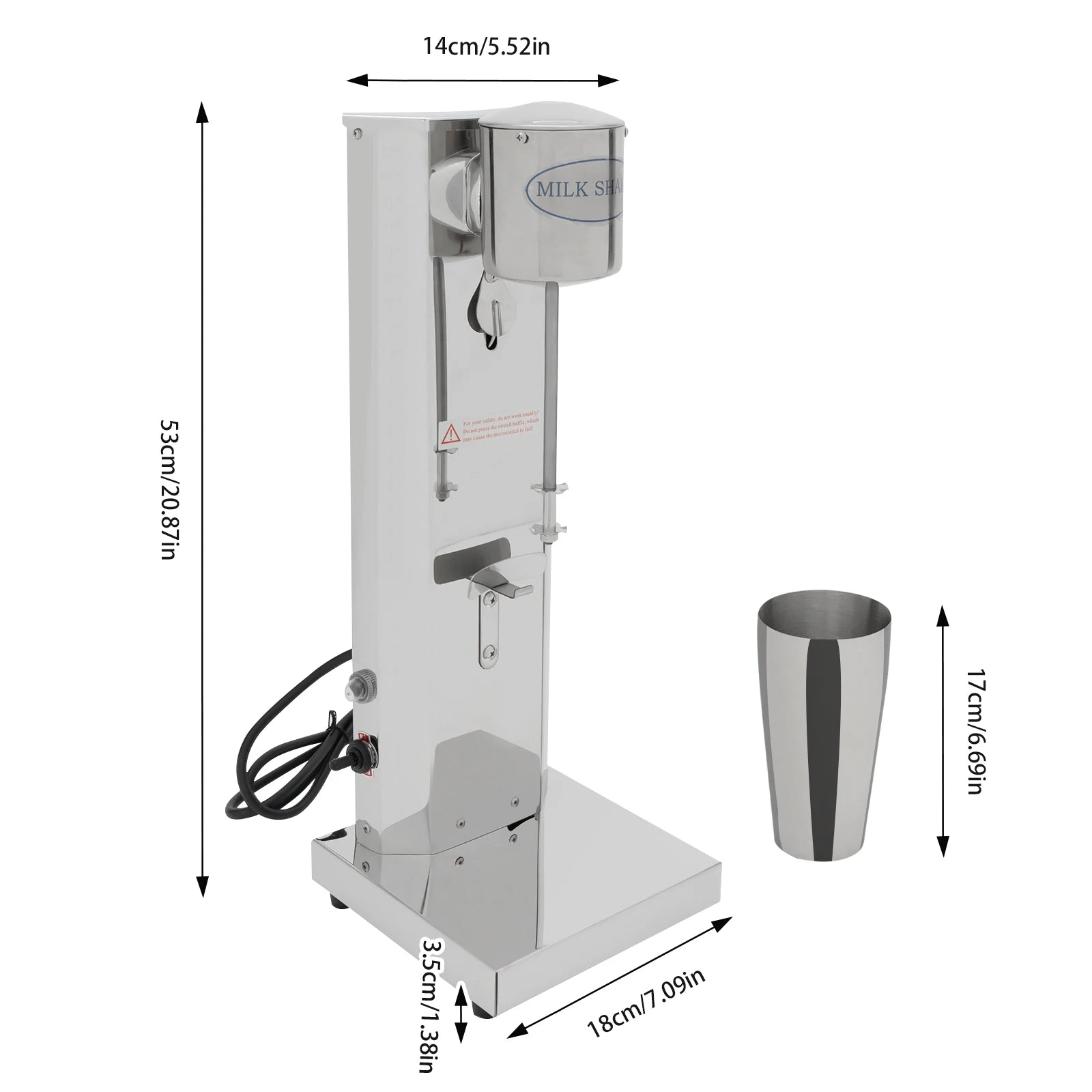 Commercial Electric Milkshake Maker Machine 110V 180W
