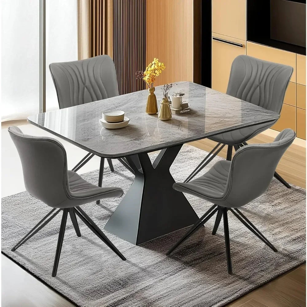 6, 360° Swivel Upholstered Mid-Century Modern