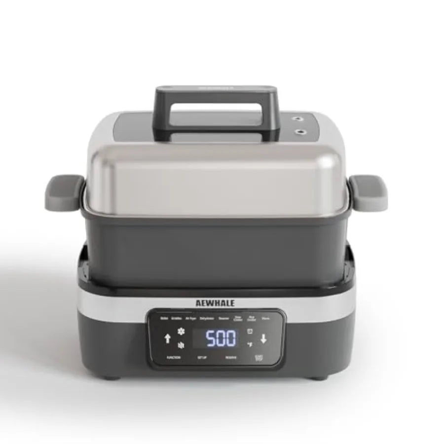 8-in-1 Digital Multifunctional Electric Skillet W/Lid