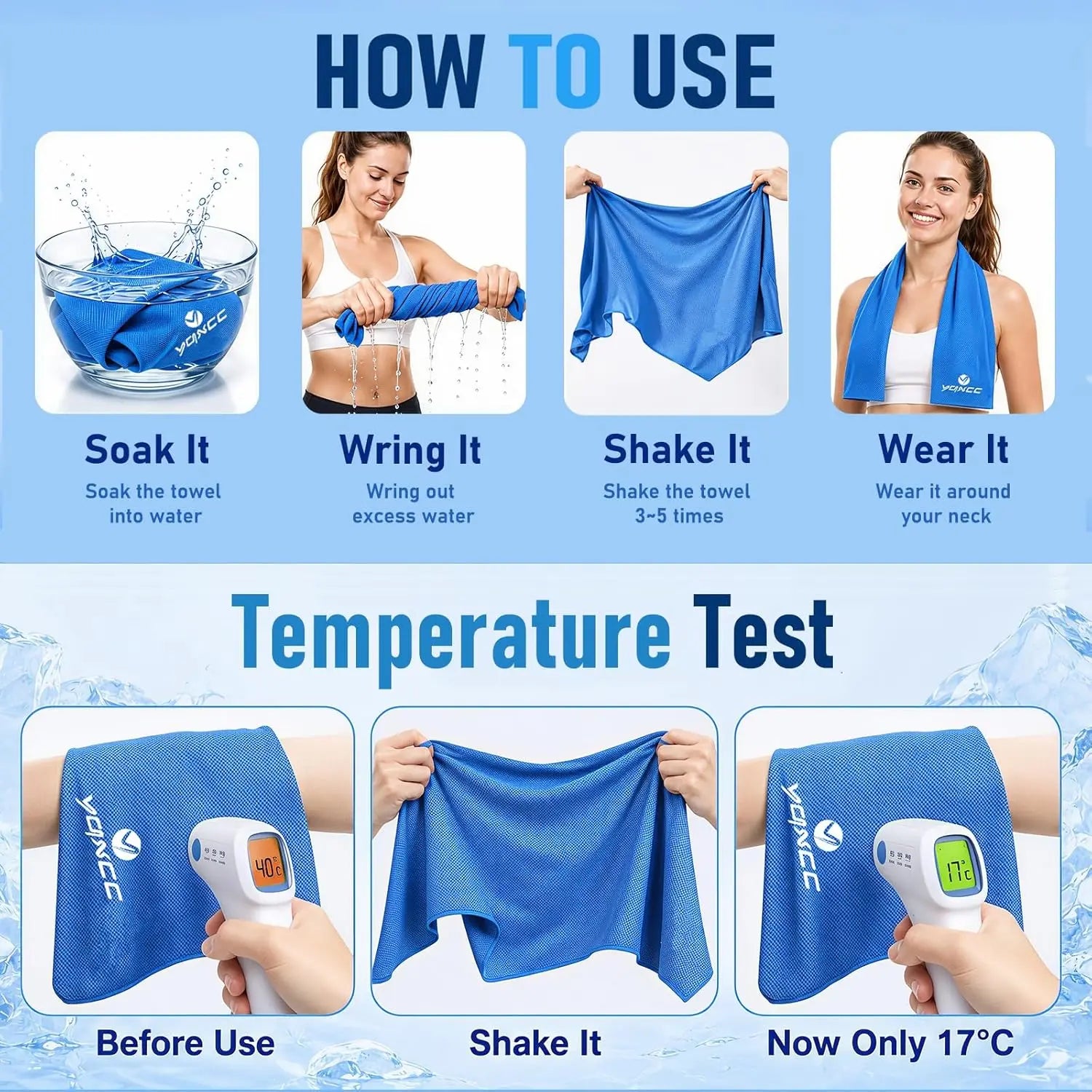 Cooling Towels 4 Pack 40x12