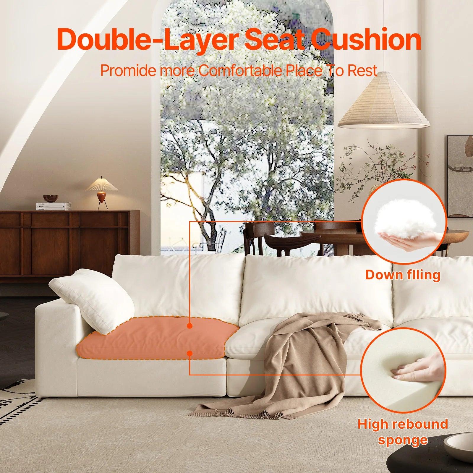 Comfy Cloud Couch 120'' Modern