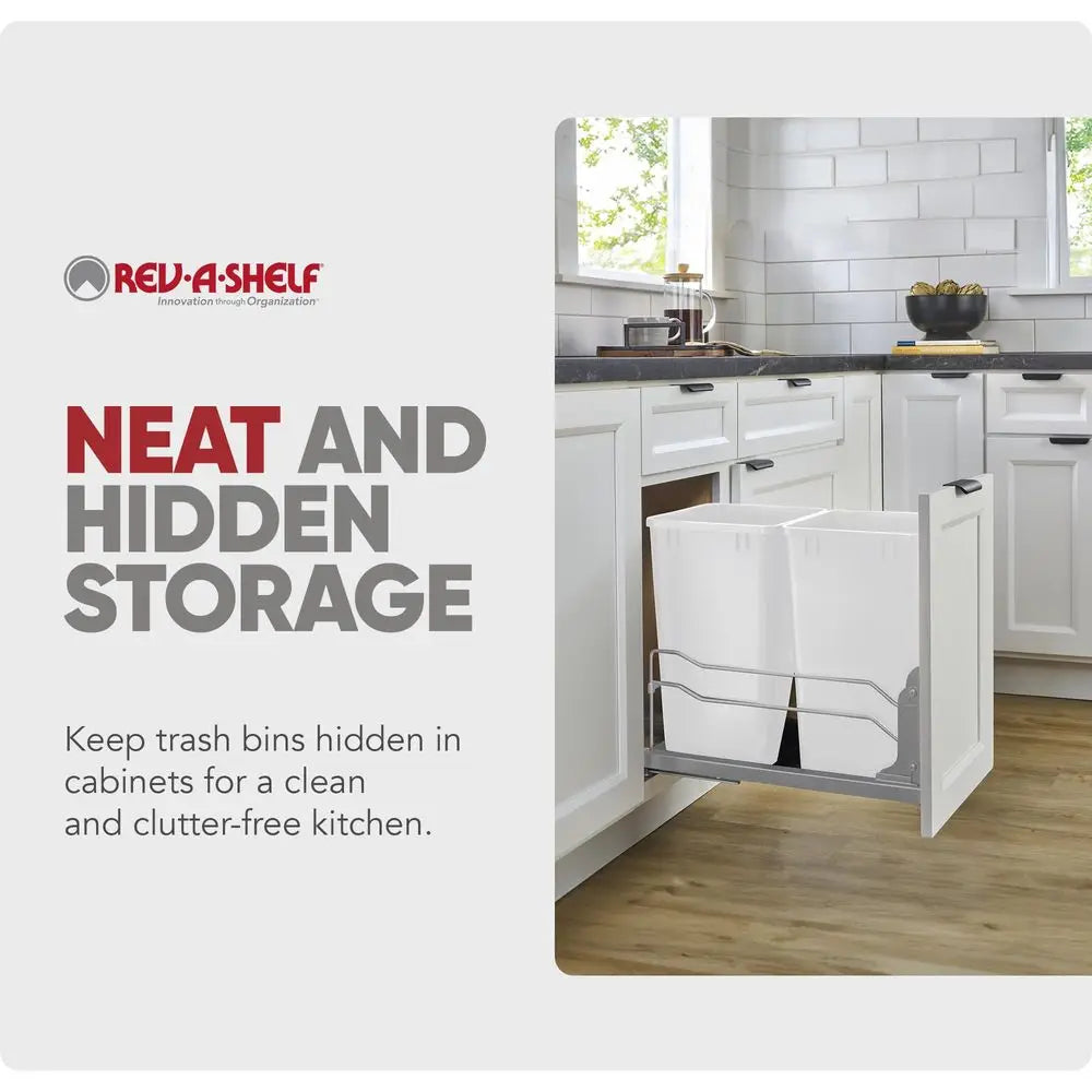 Double Trash Under Cabinets Pullout, 35 Quart 8.75 Gallon