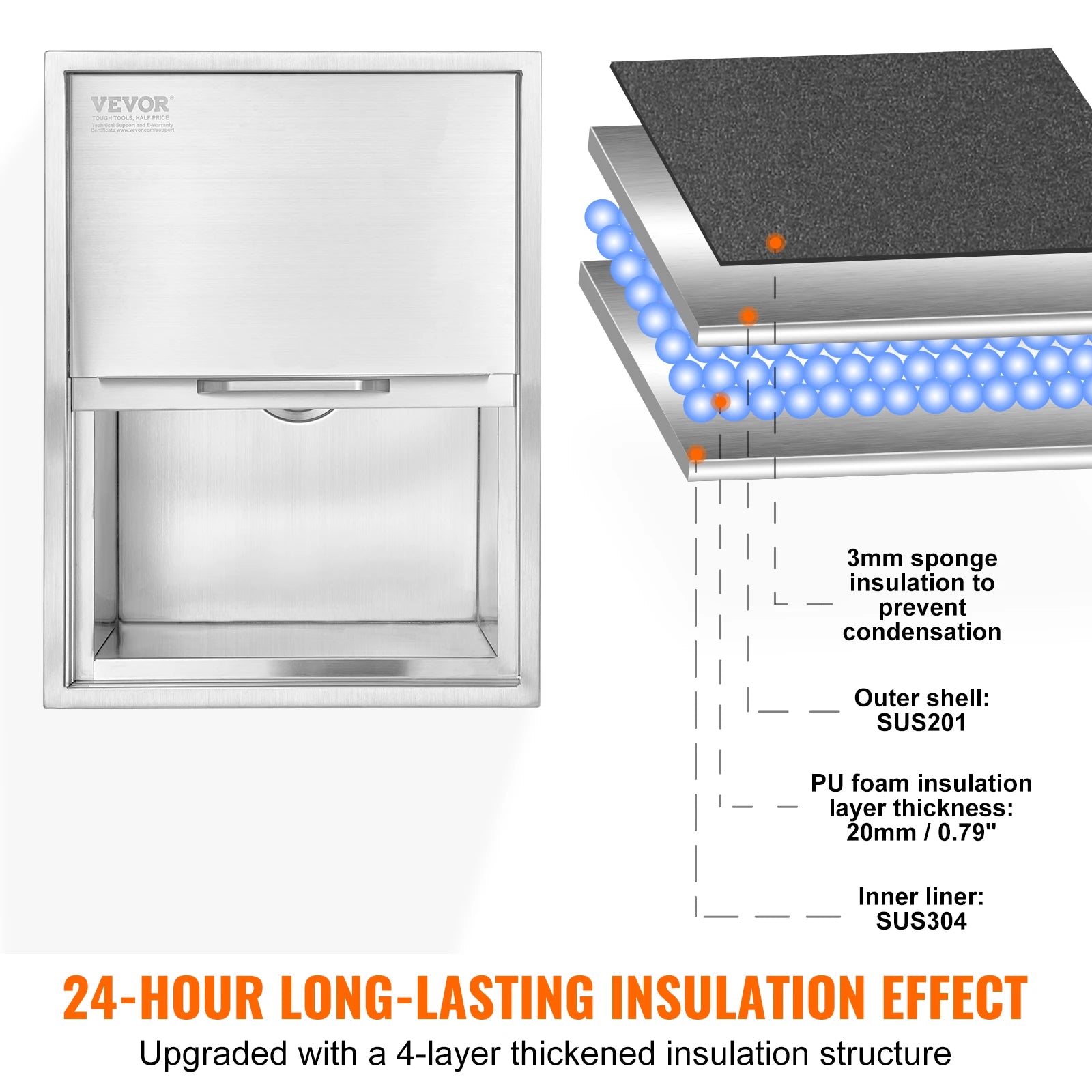 Drop in Ice Chest Stainless Commercial
