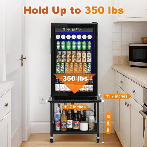 150# Mini Fridge Stand W/Storage/Wheels