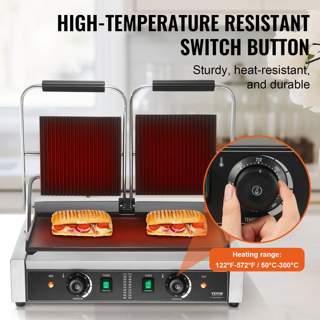 Commercial Panini Grill 3600W Electric Sandwich Maker