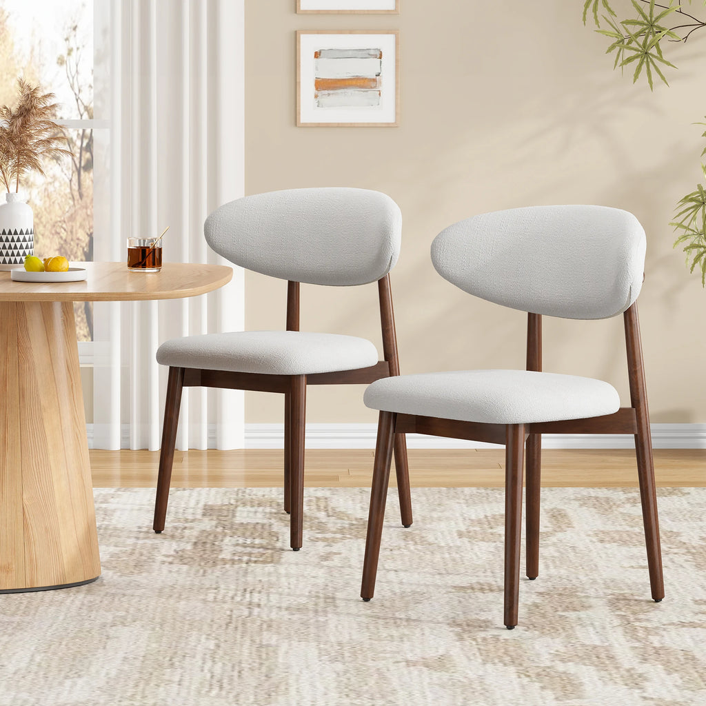 2 Solid Wood Modern Upholstered