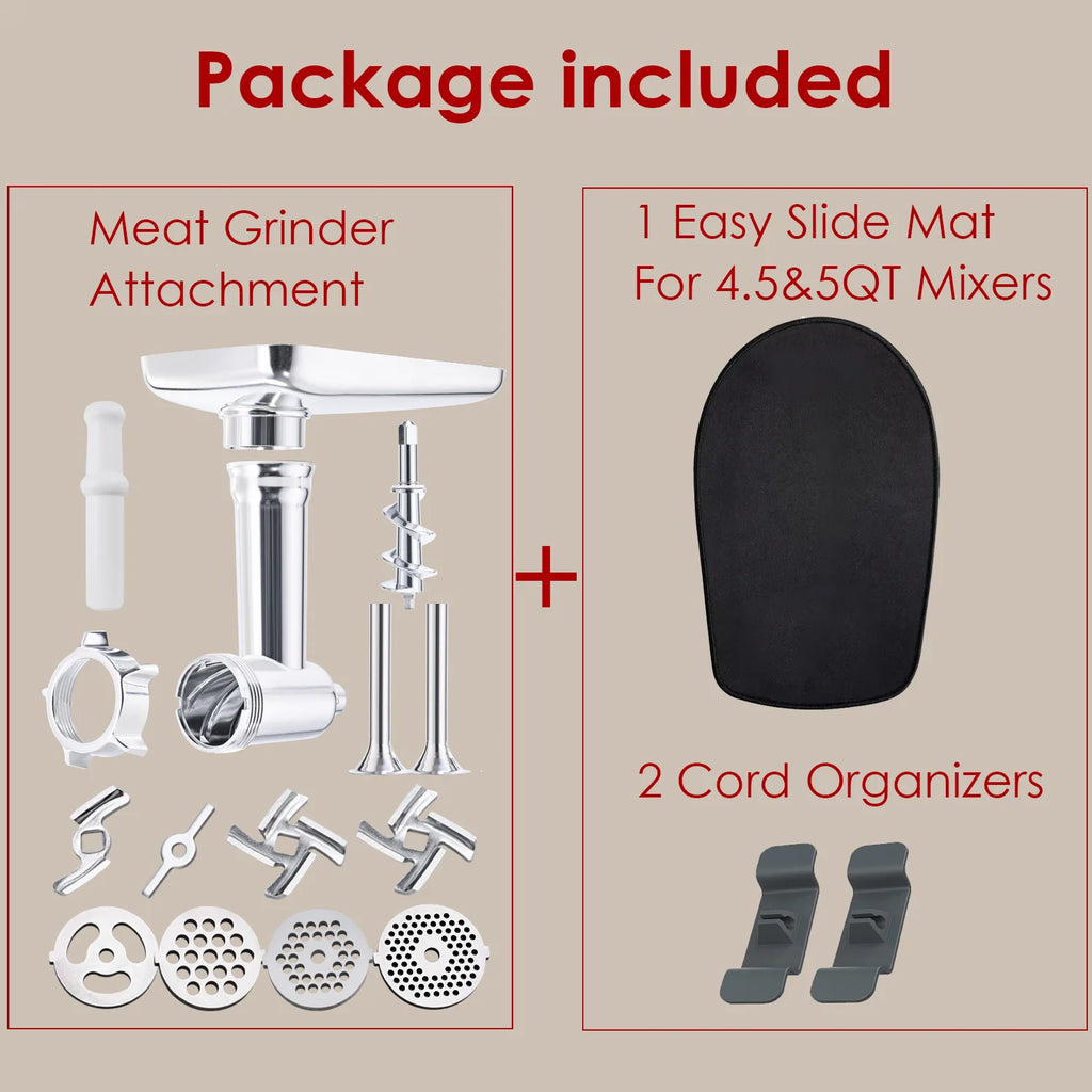 All-Metal Meat Grinder Attachment for KitchenAid Mixers