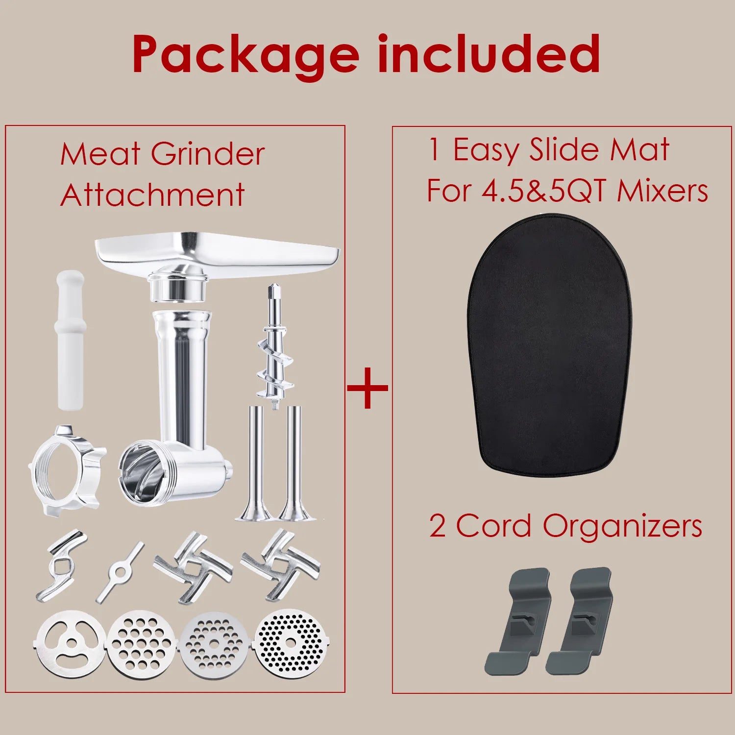 All-Metal Meat Grinder Attachment for KitchenAid Mixers