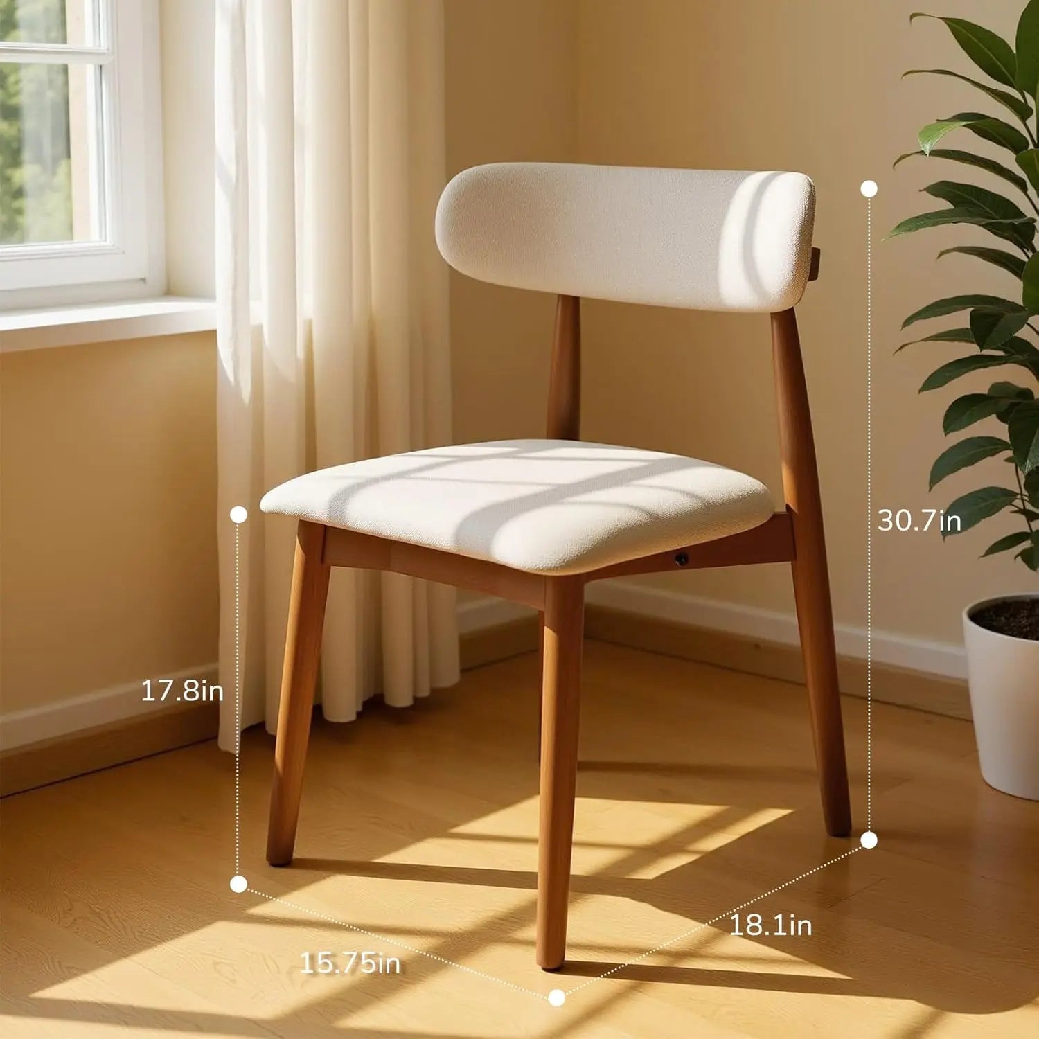 4, Breathable Fabric Upholstered