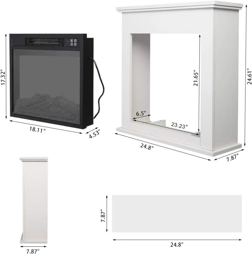 25'' Freestanding Electric Fireplace Heater