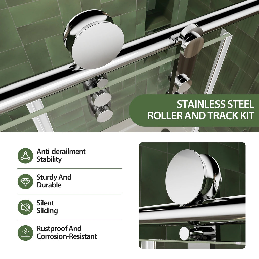 56"-60"Wx75 H Frameless Sliding Shower Door