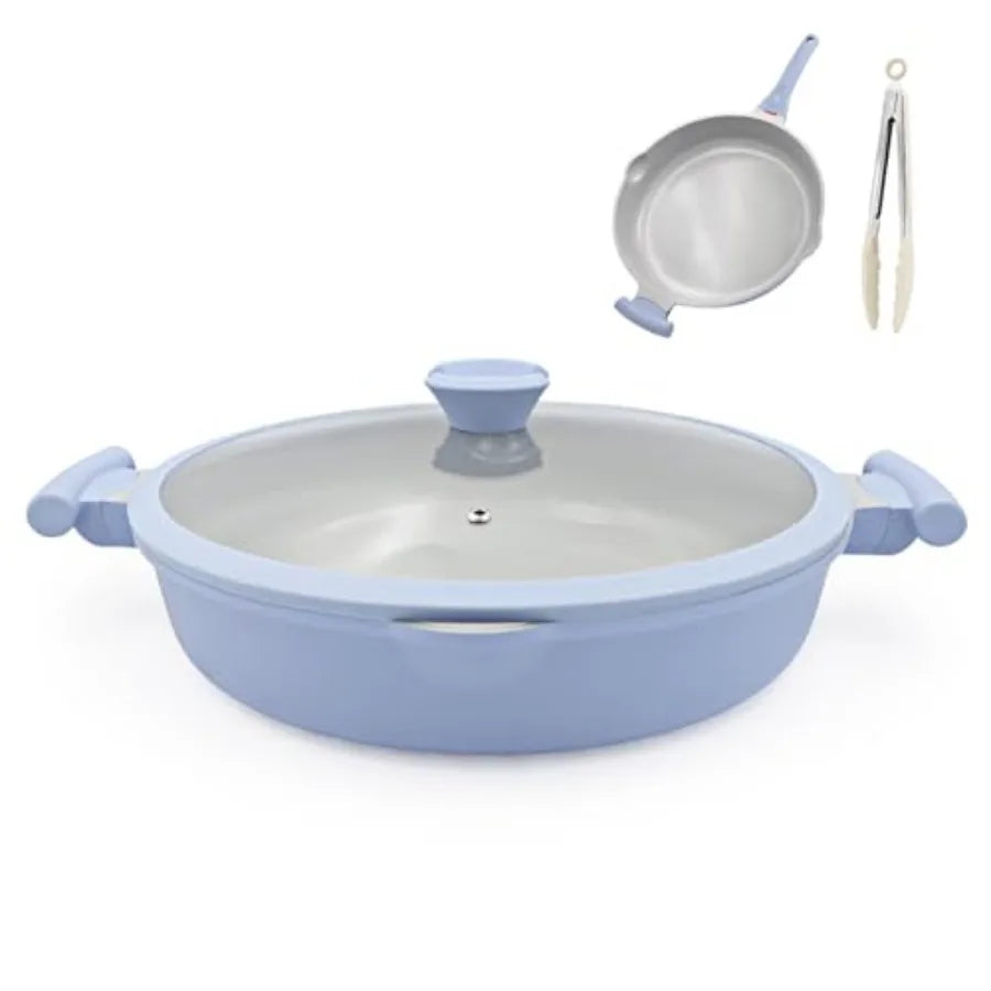 Ceramic Skillet Nonstick with Lid 14"