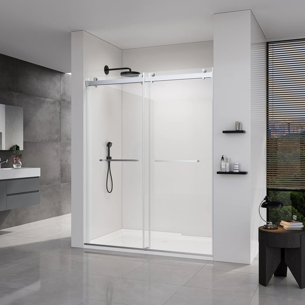 56-60" x 76" Glass Shower Door Frameless