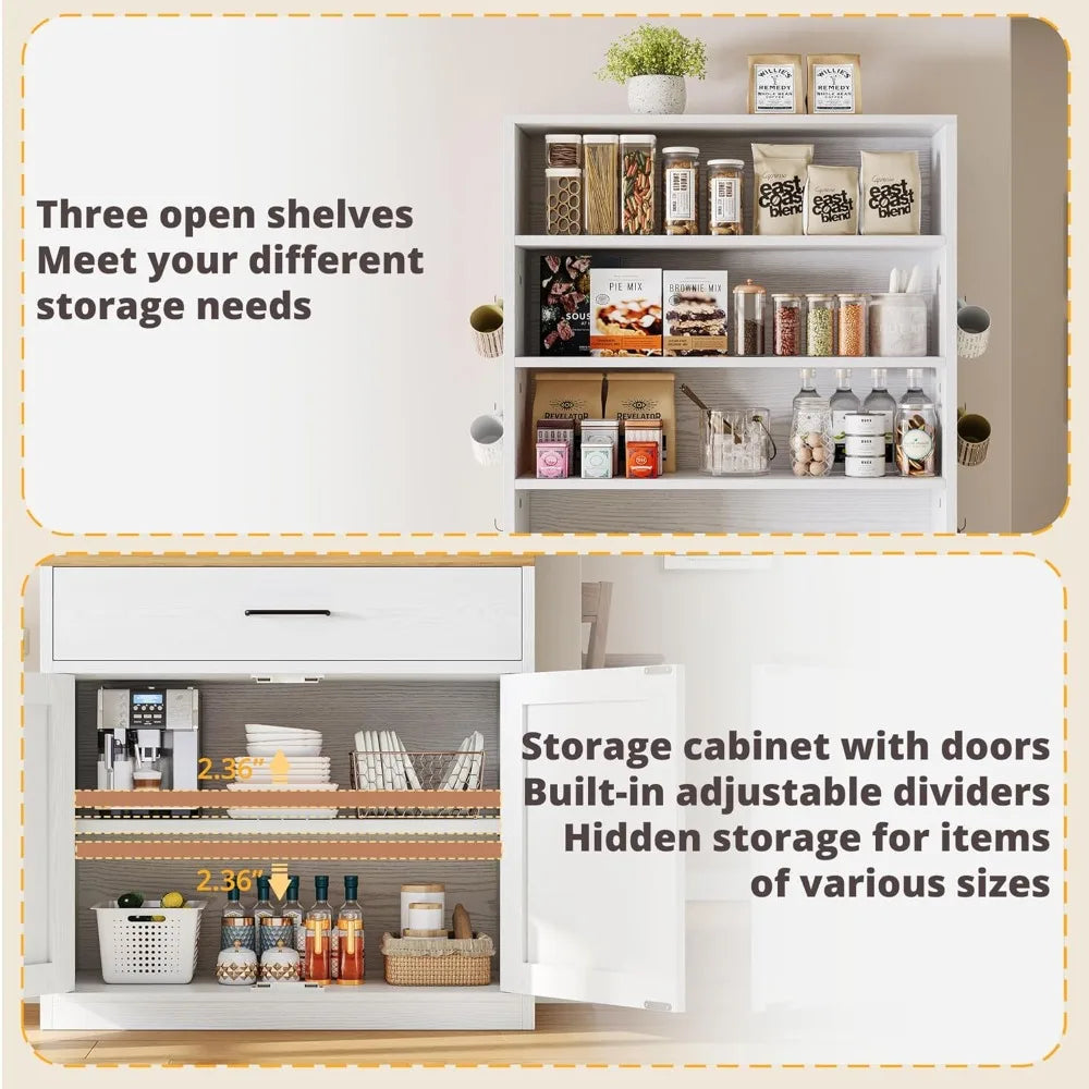 Bakers Rack/MW Stand/Storage/Farmhouse Coffee Bar