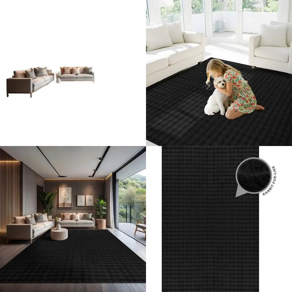 8x10 Ultra Soft Black High Pile