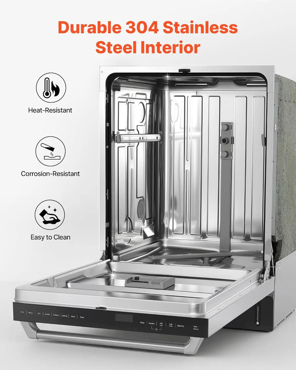 24-Inch Built-In Dishwasher, Stainless Steel Tub