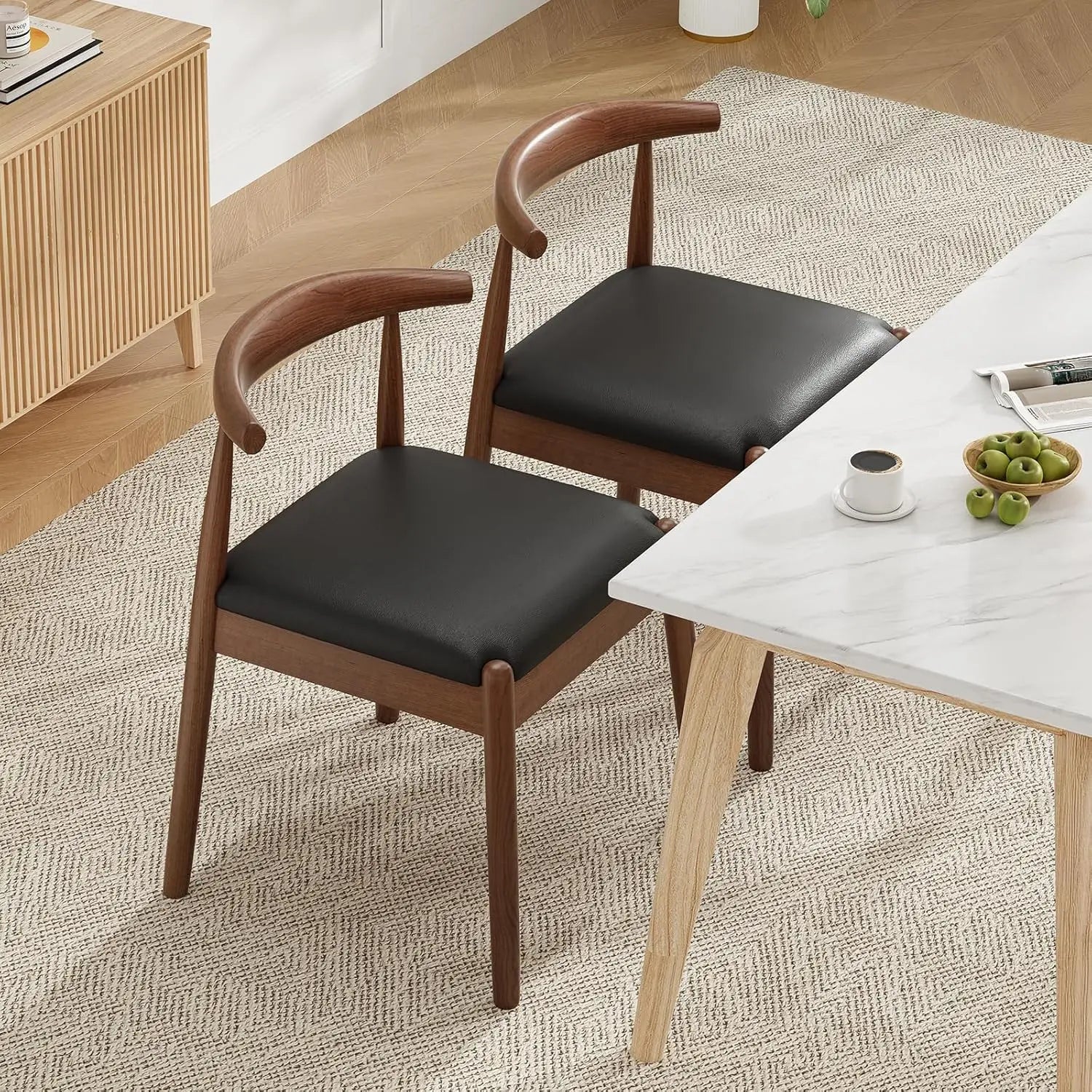 2 Mid-Century Modern w/Solid Wood Legs