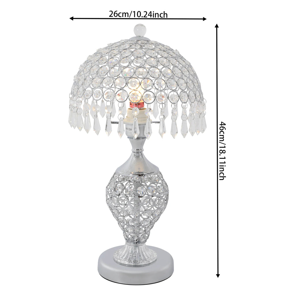 Crystal Lamp Silver Iron Frame