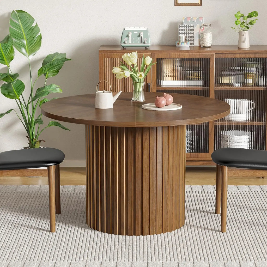 43-59 Extendable Round Wood Walnut
