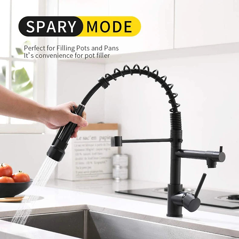 Brushed Nickel Faucet Pull-out Rotatable Swivel