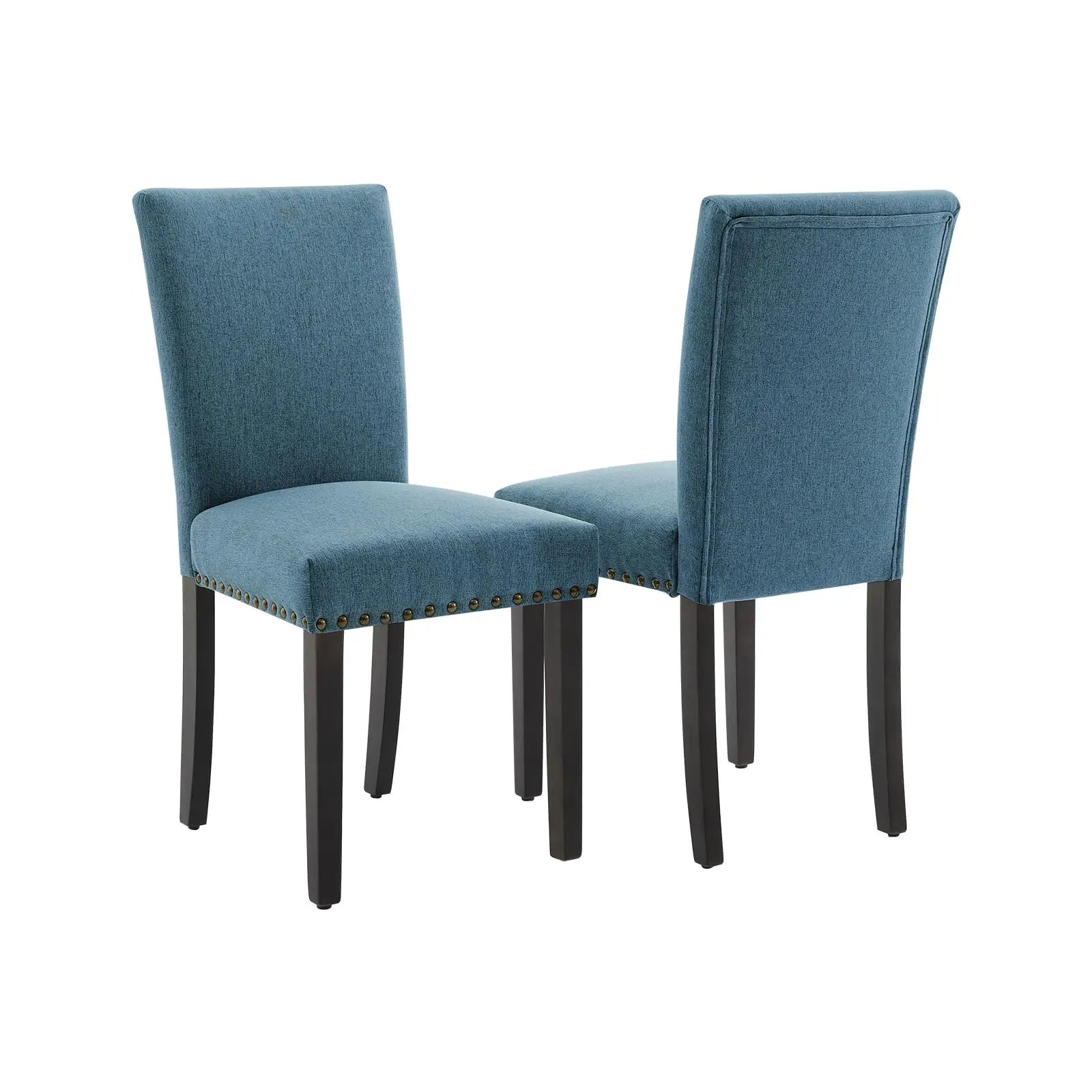 2 Upholstered Parsons w/Nailhead Trim