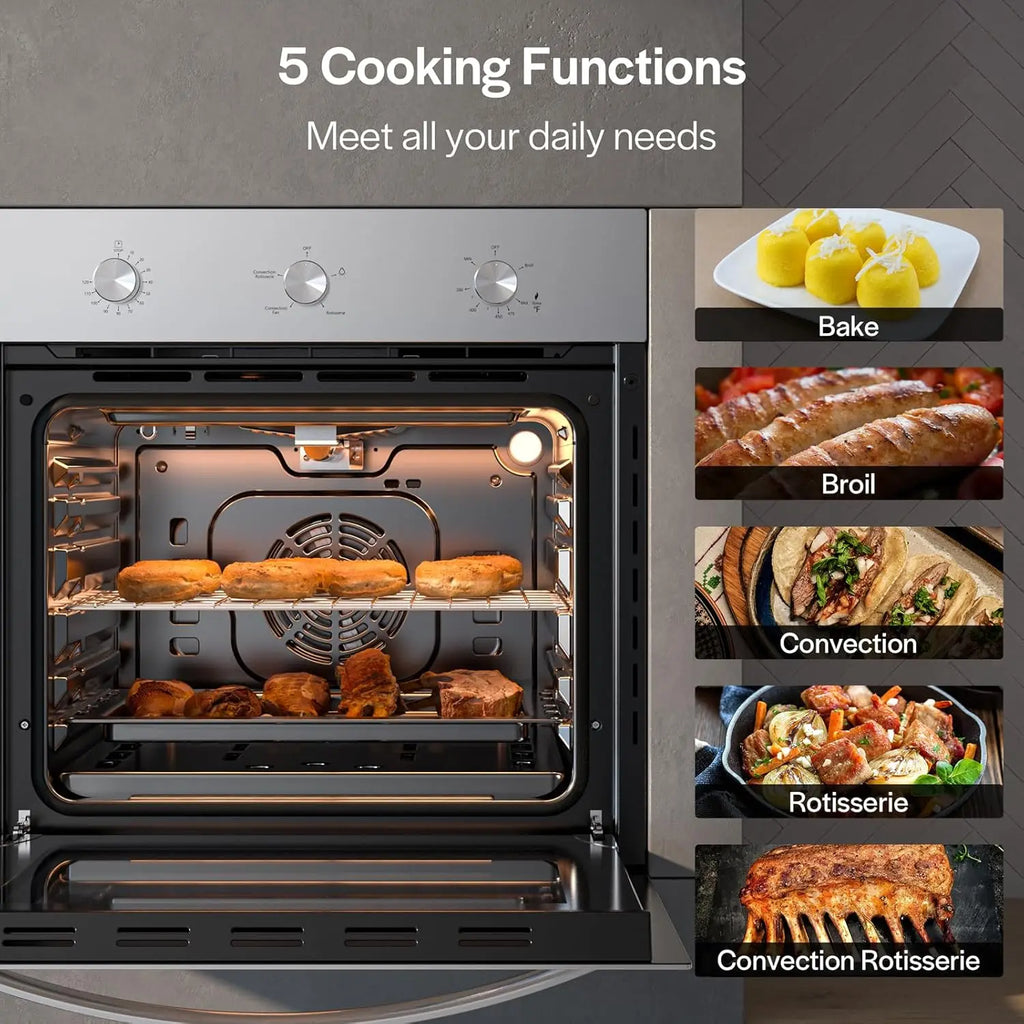 24" Built-In LPG Single Wall Oven Convection/Rotisserie