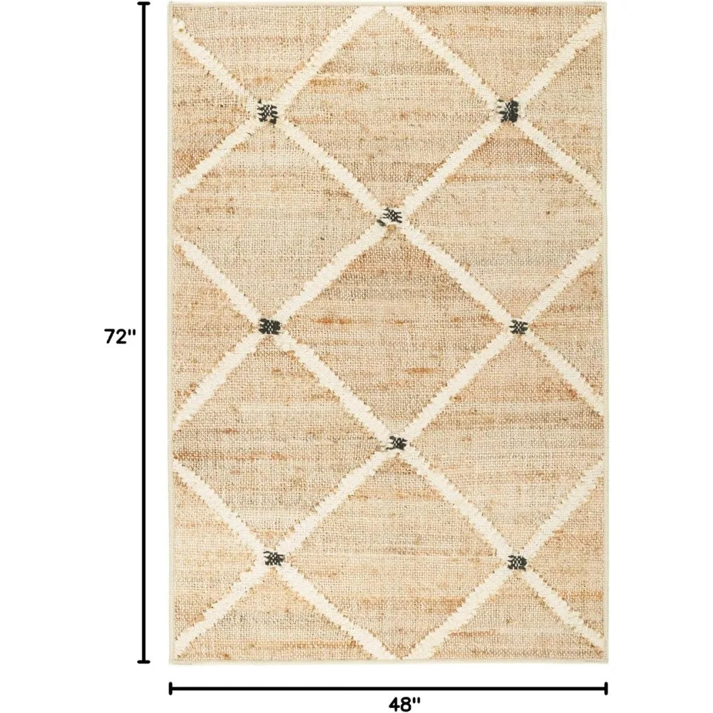 Machine Washable Diamond Accent Rug - 4x6