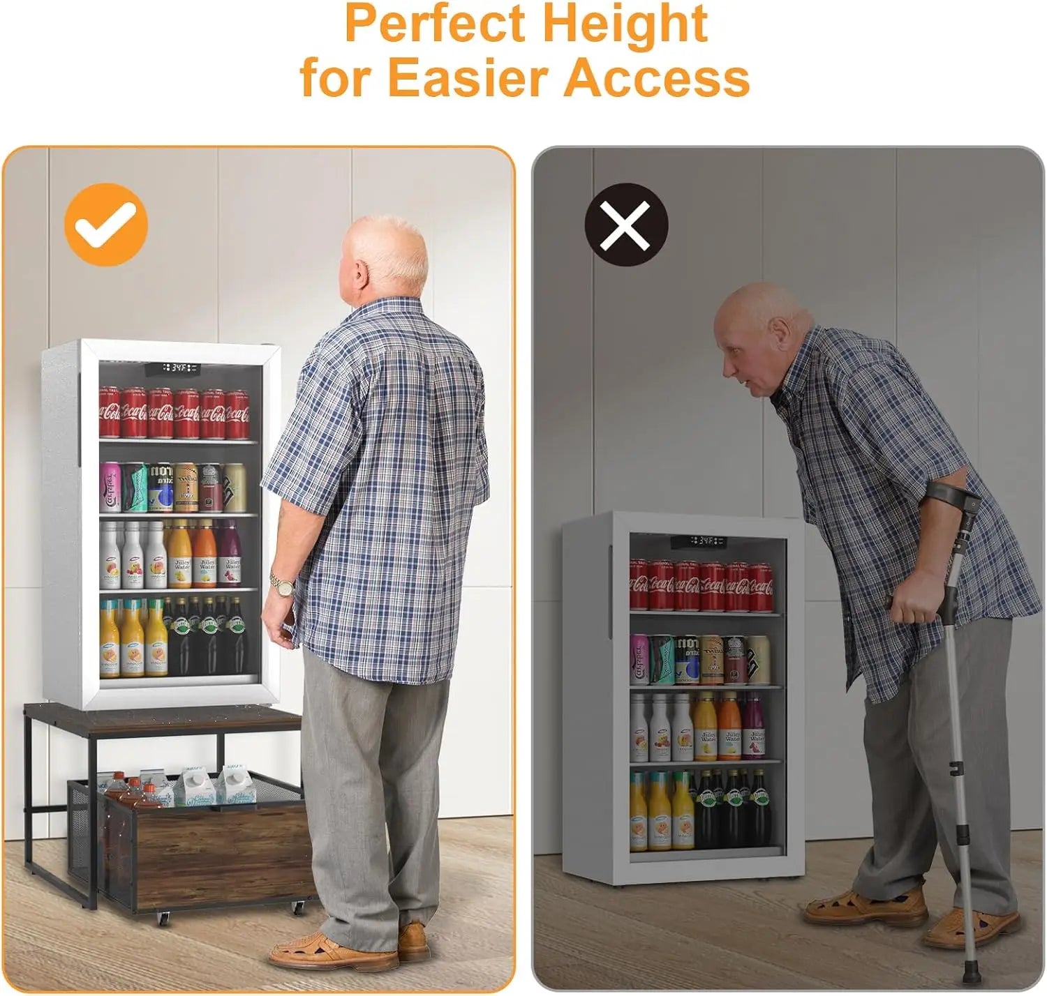 Heavy-Duty Mini Fridge Stand W/Drawer