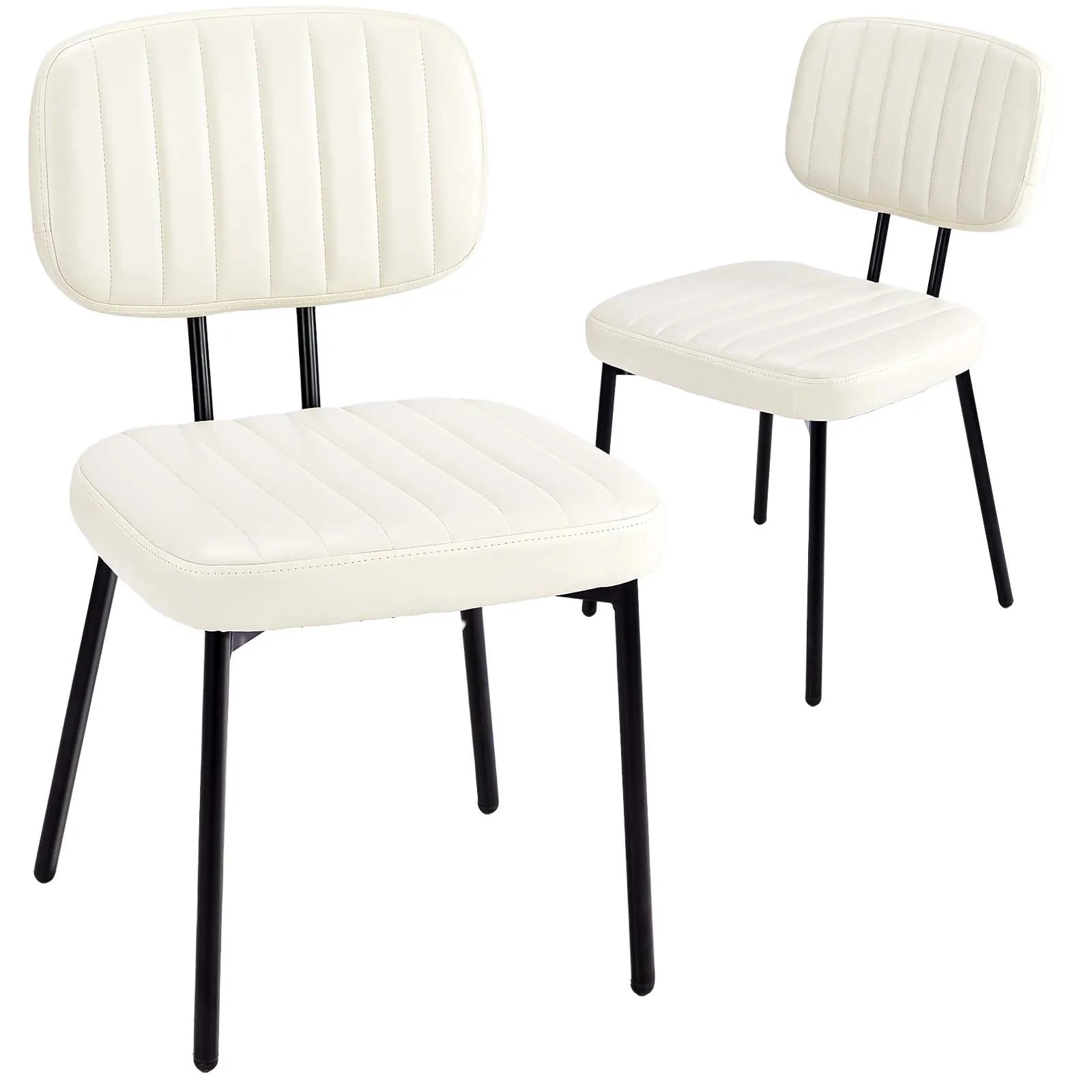 2 Faux Leather Modern Ergonomic Lumbar Support