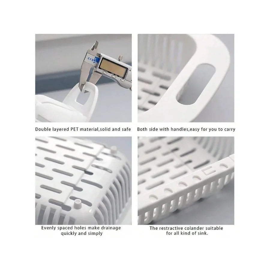 Extendable Over-The-Sink Colander Fruits Vegetables
