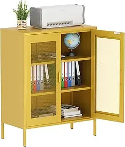 Orange Metal Accent Cabinet