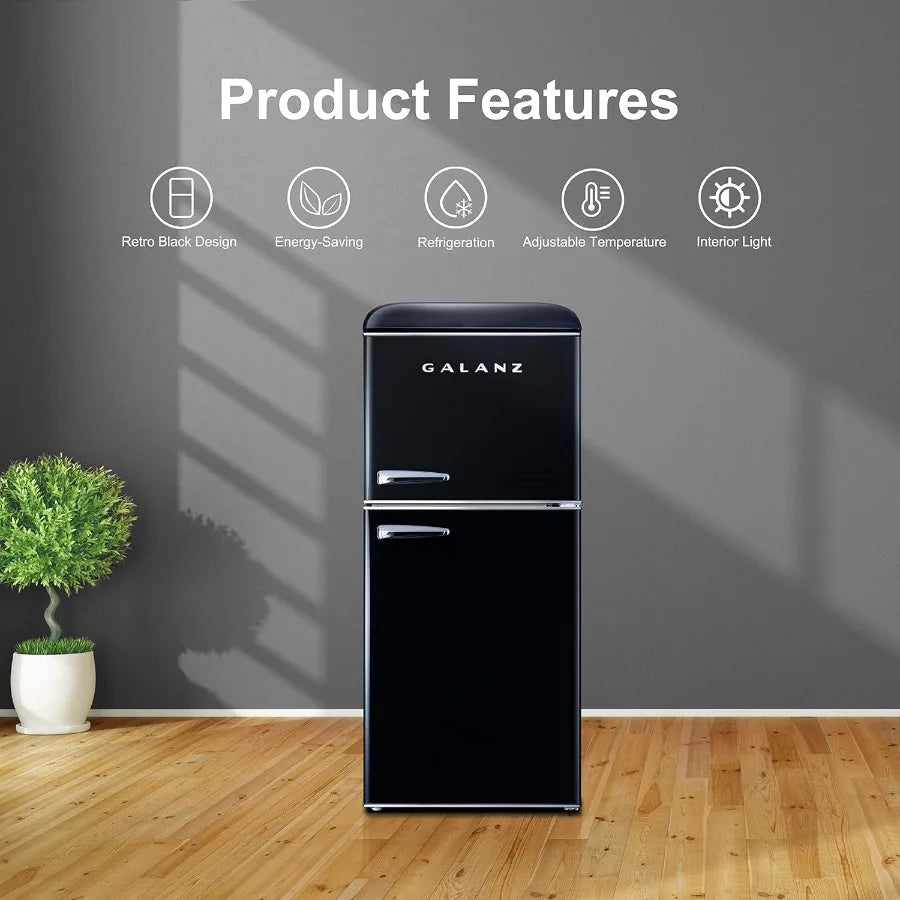 4 CF Retro Compact Refrigerator Dual Doors