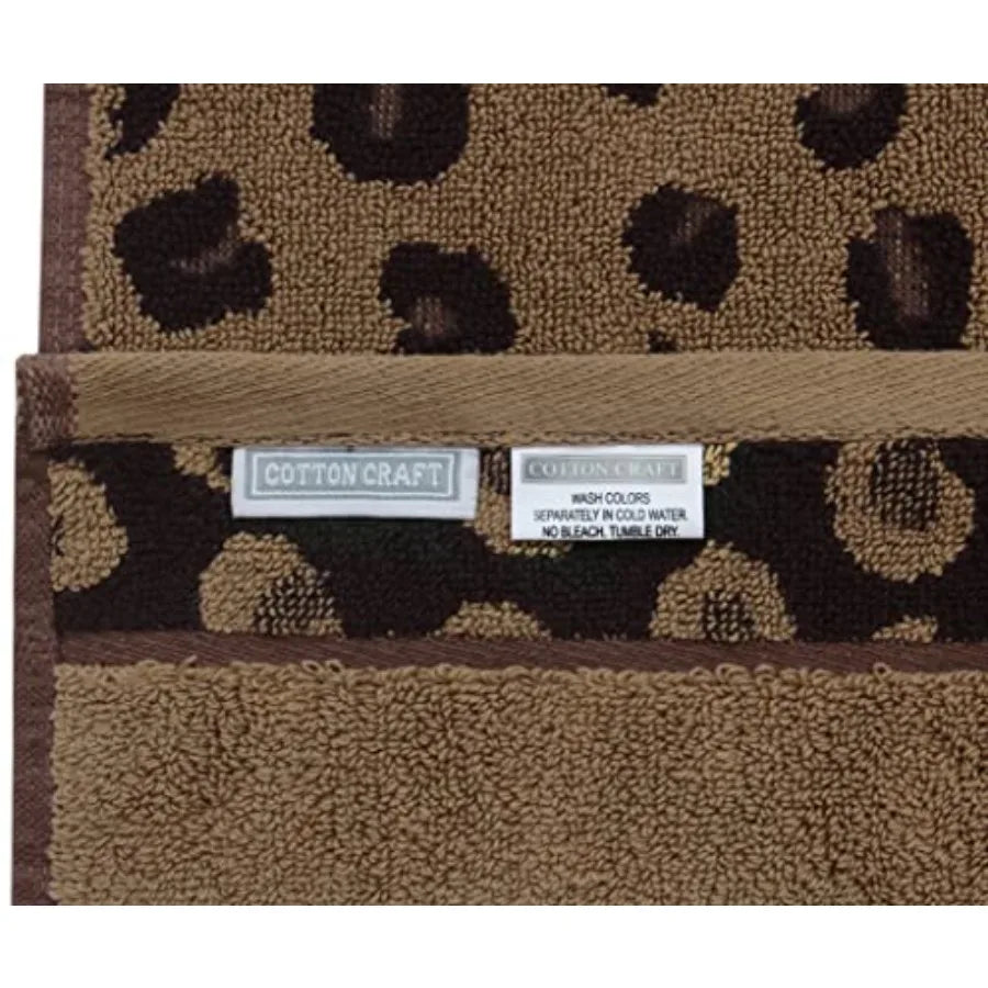 Leopard Cheetah Jacquard 2 Ea Bath/Hand/Washcloth