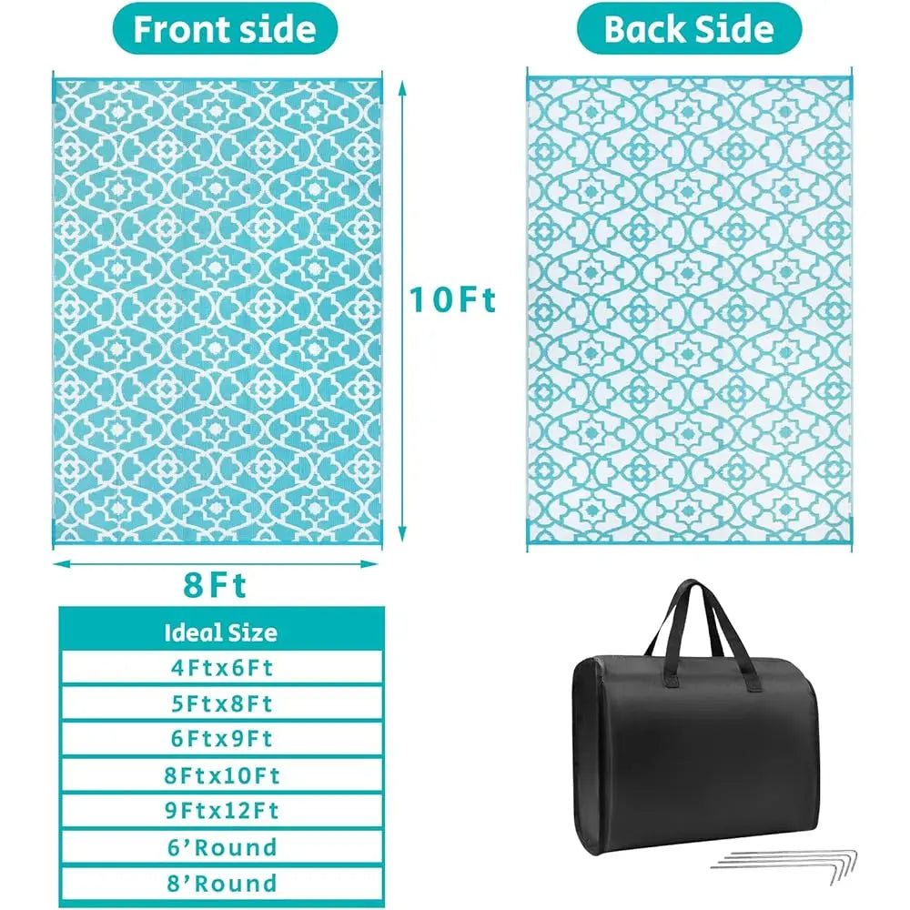 Outdoor Rug 8'X10' Waterproof Reversible