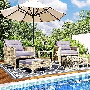 5-Piece Rattan Patio Set