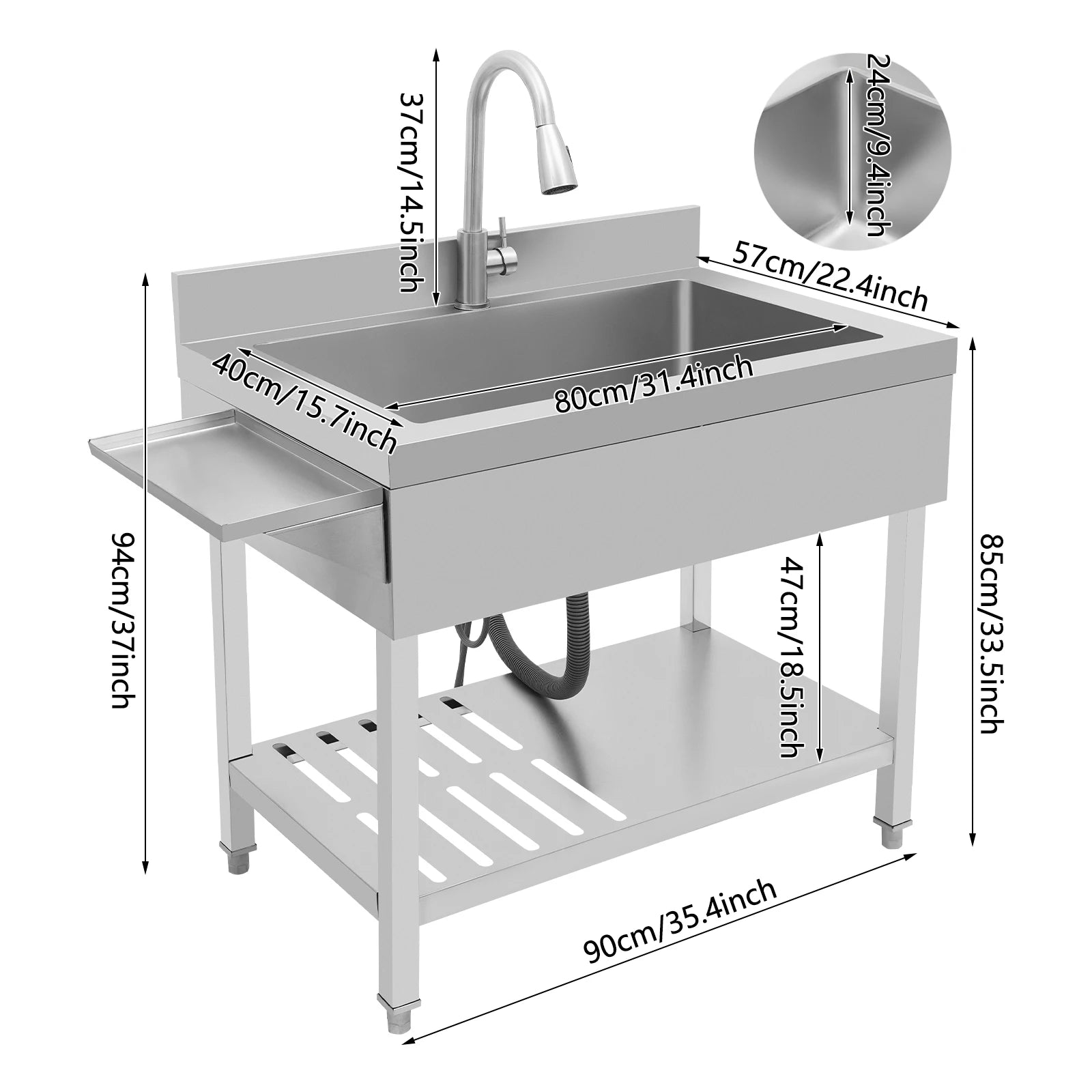 Single Bowl Stainless Pull-Out Faucet