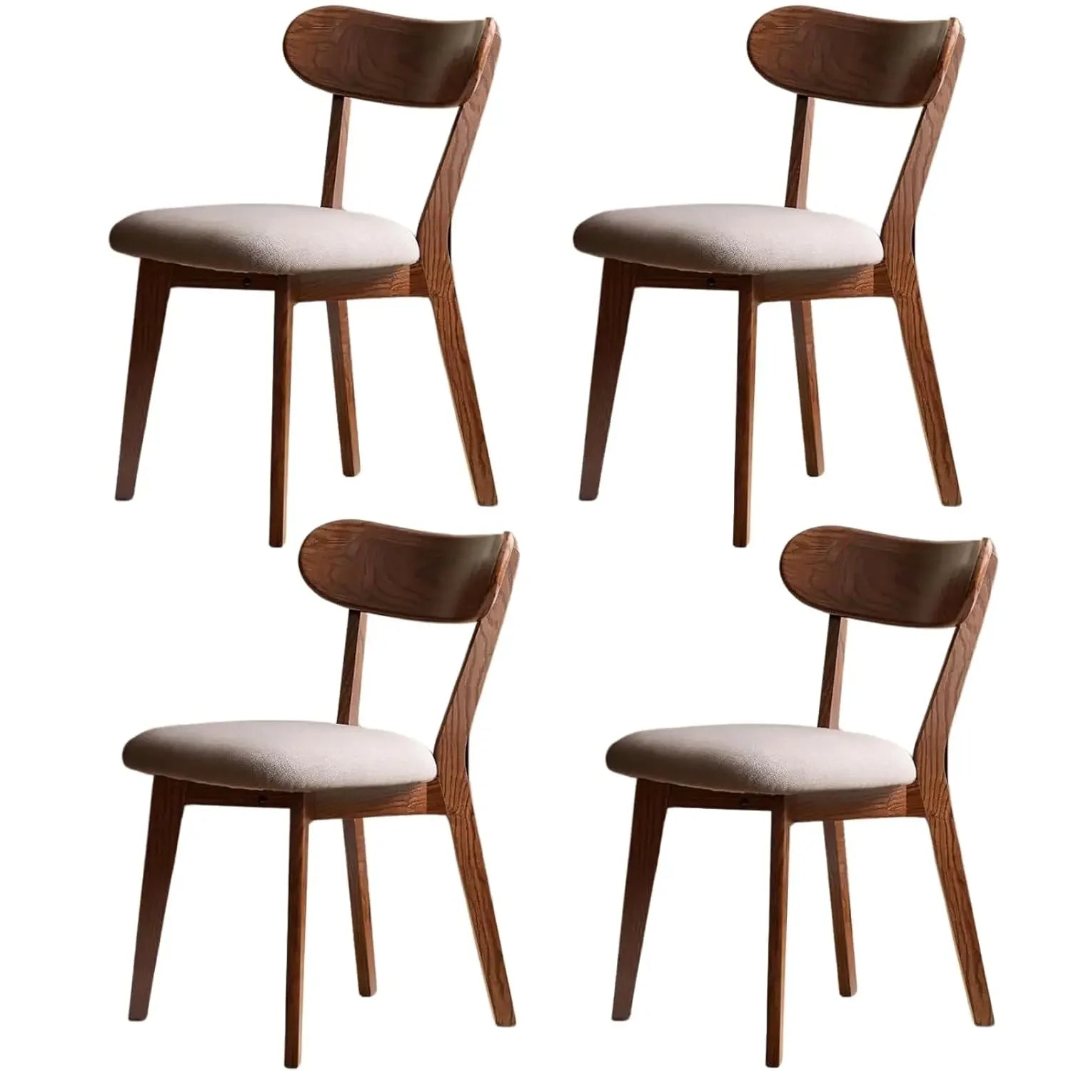 4 Solid Wood Curved Backrest