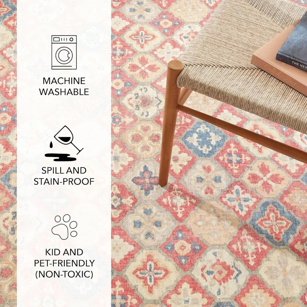 3x5 Multicolor Geometric Washable