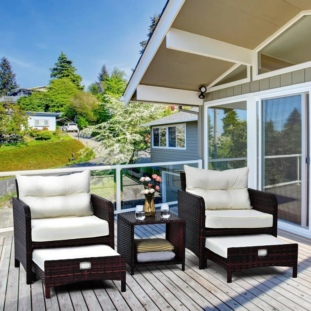 5-Piece Rattan Patio Set