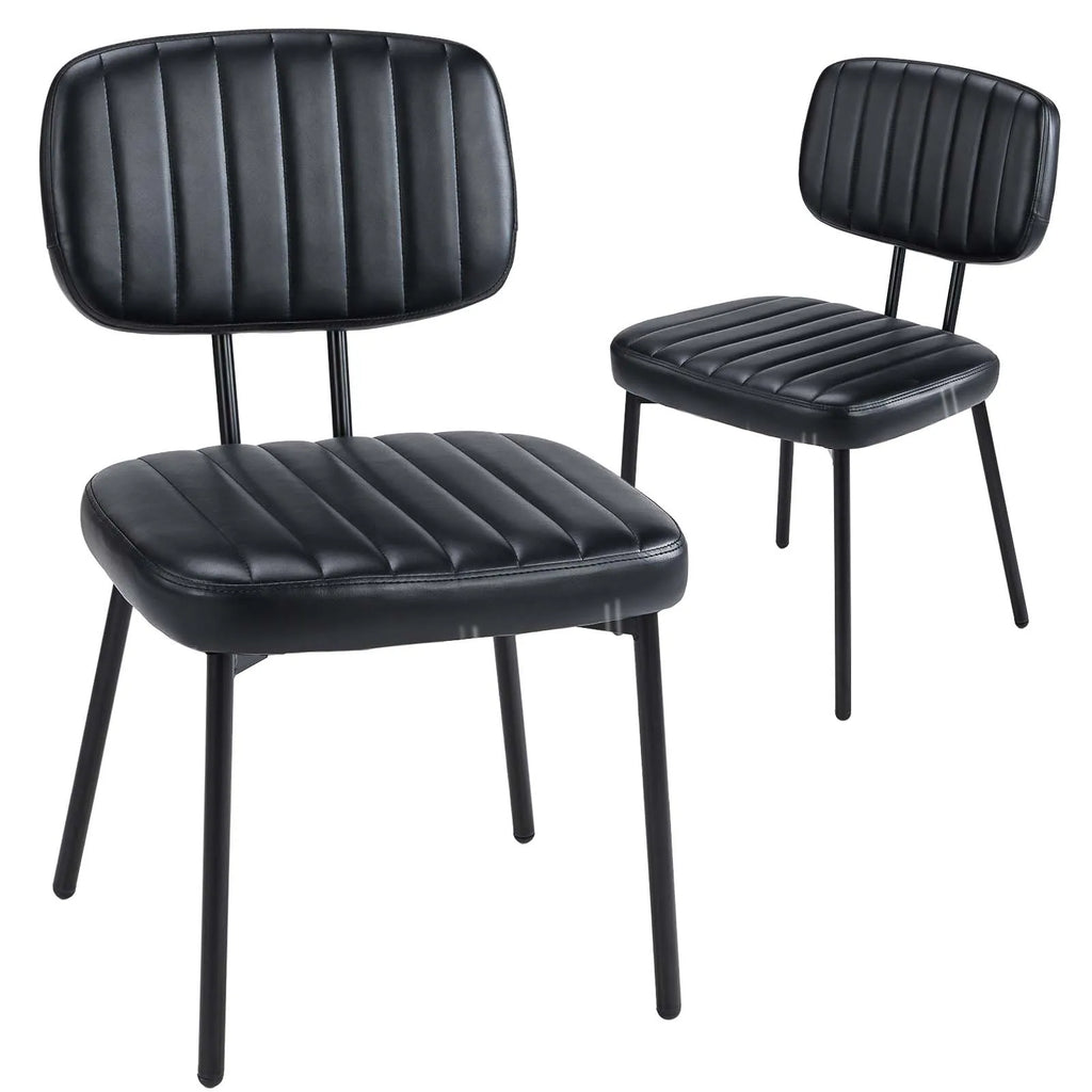 2 Faux Leather Modern Ergonomic Lumbar Support