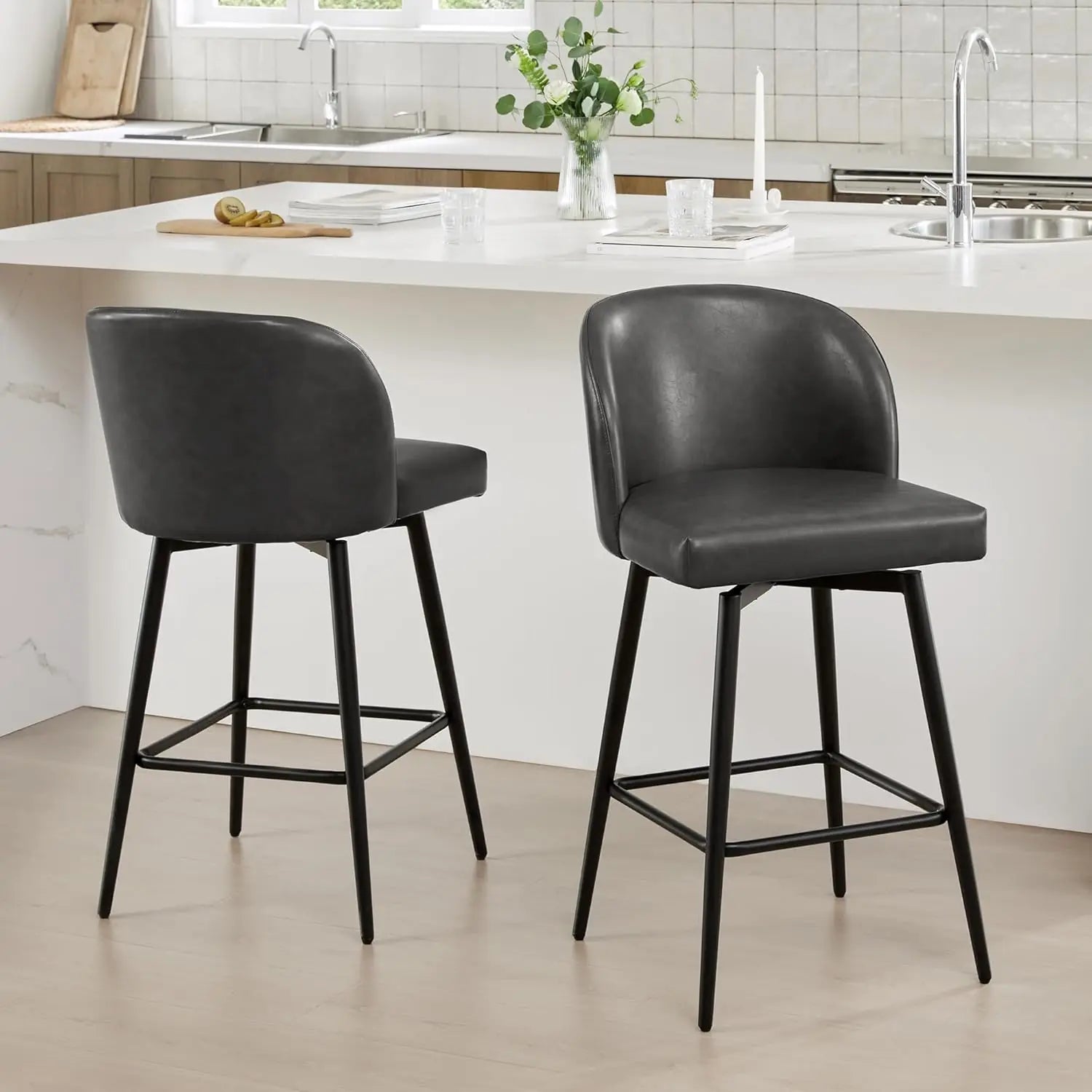 2 Modern Counter Height Bar Stools