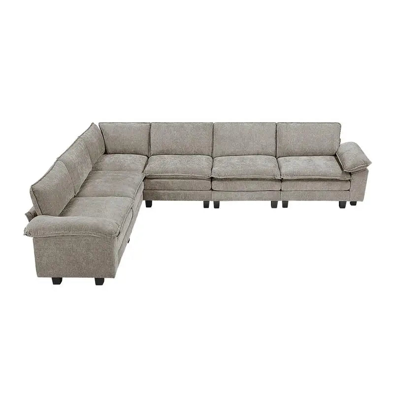 Plush Cenille Modular Sectional Sofa Set