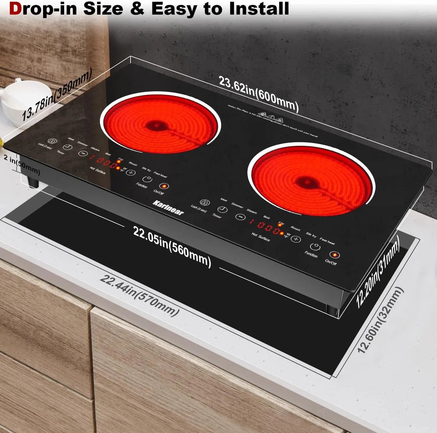 2 Burner Ceramic Electric Cooktop